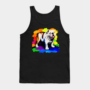 English Bulldog Rainbow Painting Tank Top